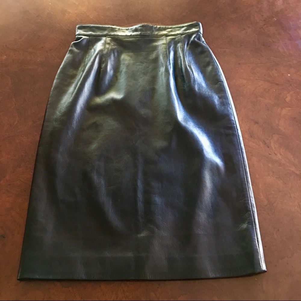 Celine Paris Lambskin Leather Skirt